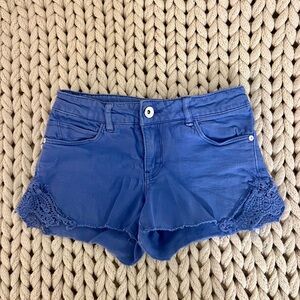 Zara Kids Blue/Purple Lace Trim Shorts